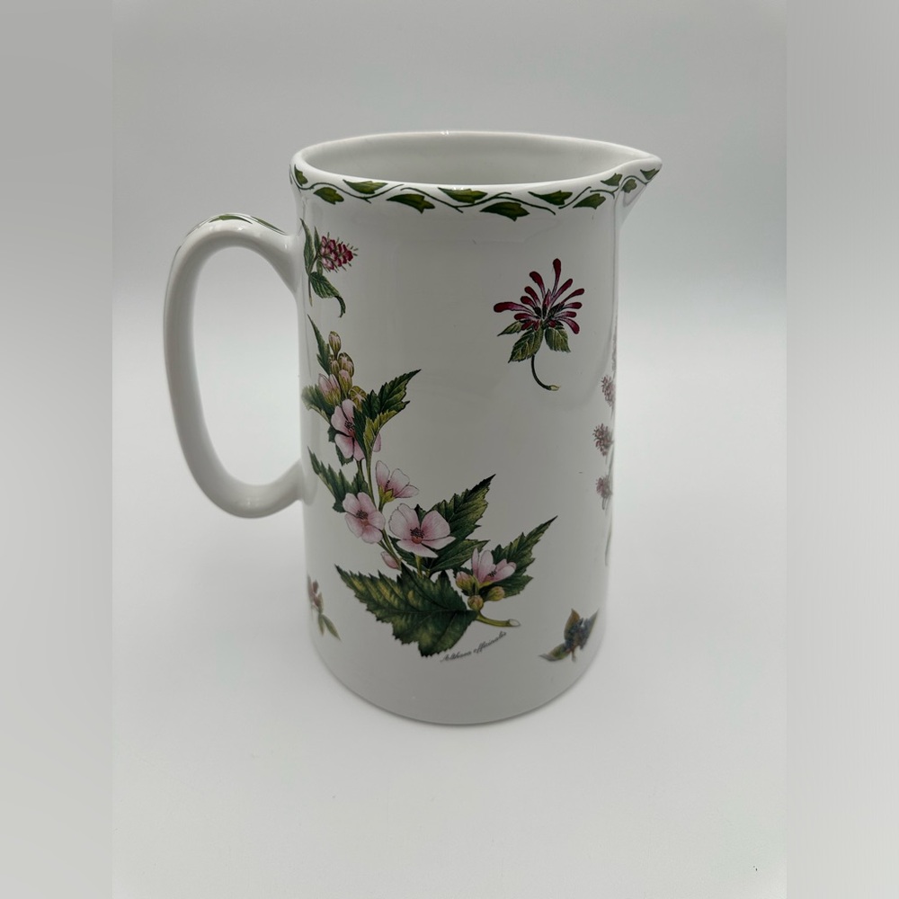 Botanical Pitcher Made In Stoke On Trent England 9x8.5”